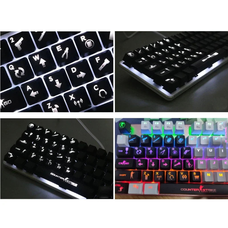 ML test 26 keys ABS Shot Backlit For OEM Cherry MX Mechanical Keyboard CS go Keycap