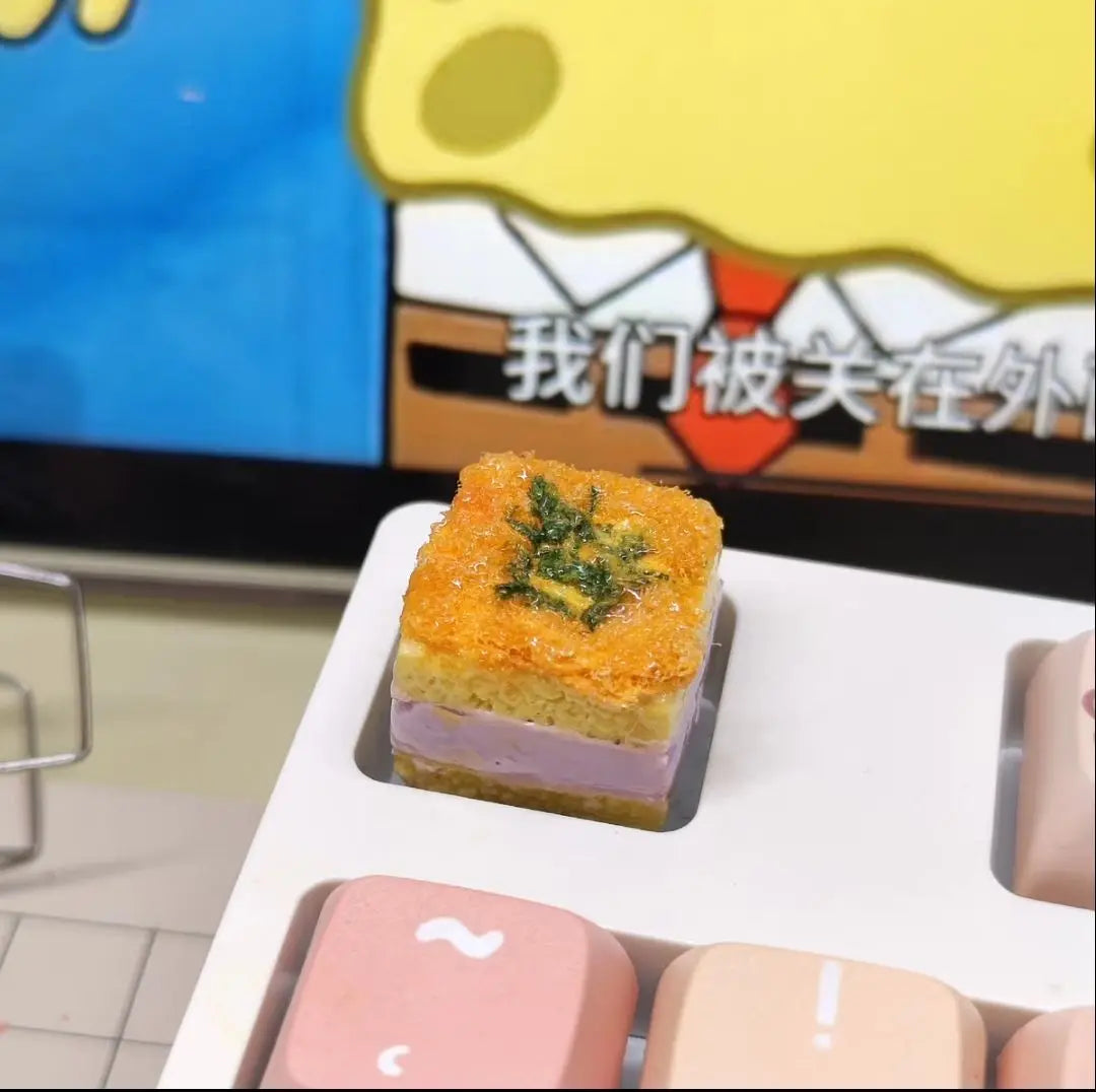 Γνήσιο Cute Cake Keycap Kawaii Πήλινα καλύμματα πληκτρολογίου Προσαρμοσμένο χειροποίητο παιχνίδι Καλλιτεχνικά κλειδιά για μηχανικό πληκτρολόγιο Διακόπτης MX
