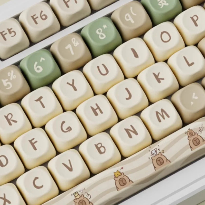 水豚動漫鍵帽 Moa Profile Pbt可愛鍵帽131鍵卡通工匠鍵帽點鍵盤帽機械鍵盤遊戲玩家