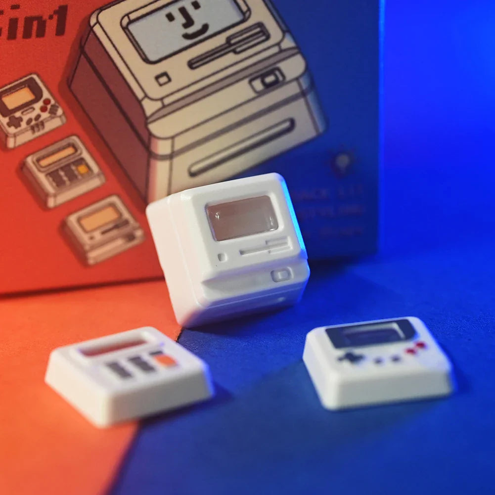 Πλήκτρα πληκτρολογίου K-04 3 σε 1 Αντικατάσταση μηχανικού πληκτρολογίου πληκτρολογίου ρετρό πληκτρολόγια κονσόλας παιχνιδιών Χαριτωμένη διαφανής στολή για μπρελόκ