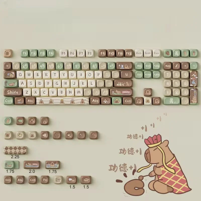 Capybara Anime Keycap Moa Profile Pbt Cute Keycaps 131key Cartoon Artisan Key Caps Point Keyboard Cap Mechanical Keyboard Gamer