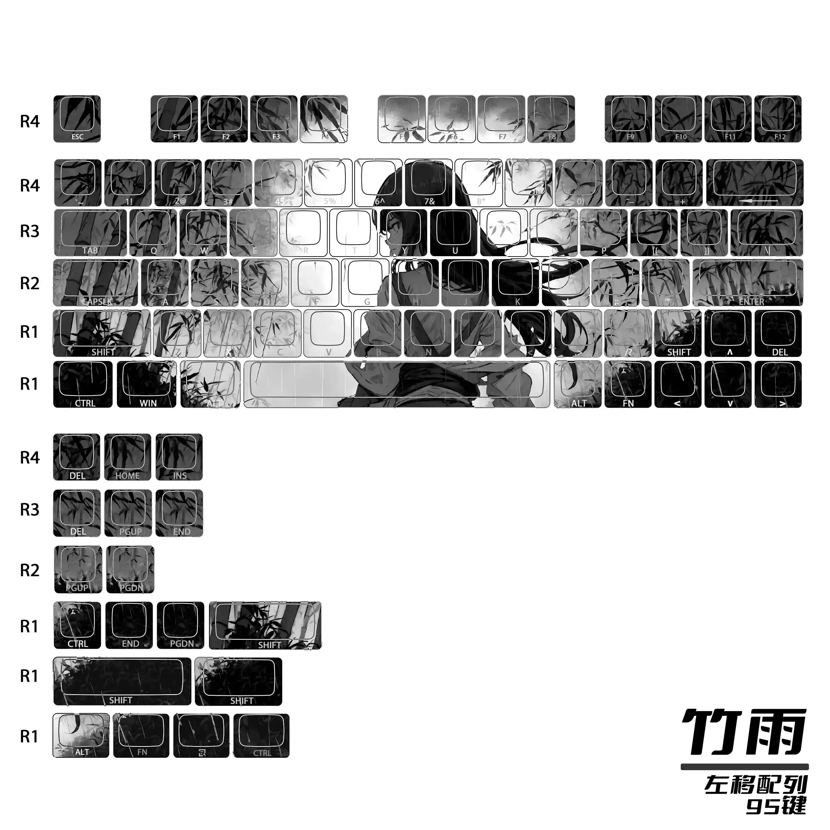 機械鍵盤動漫鍵帽 高品質熱昇華 PBT 材料 適用於 Mad60 68 鍵盤電腦外設