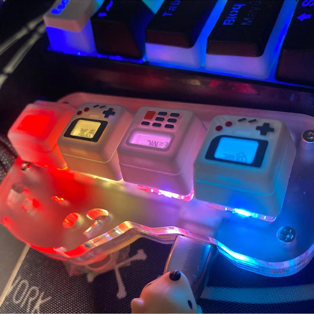 Πλήκτρα πληκτρολογίου K-04 3 σε 1 Αντικατάσταση μηχανικού πληκτρολογίου πληκτρολογίου ρετρό πληκτρολόγια κονσόλας παιχνιδιών Χαριτωμένη διαφανής στολή για μπρελόκ