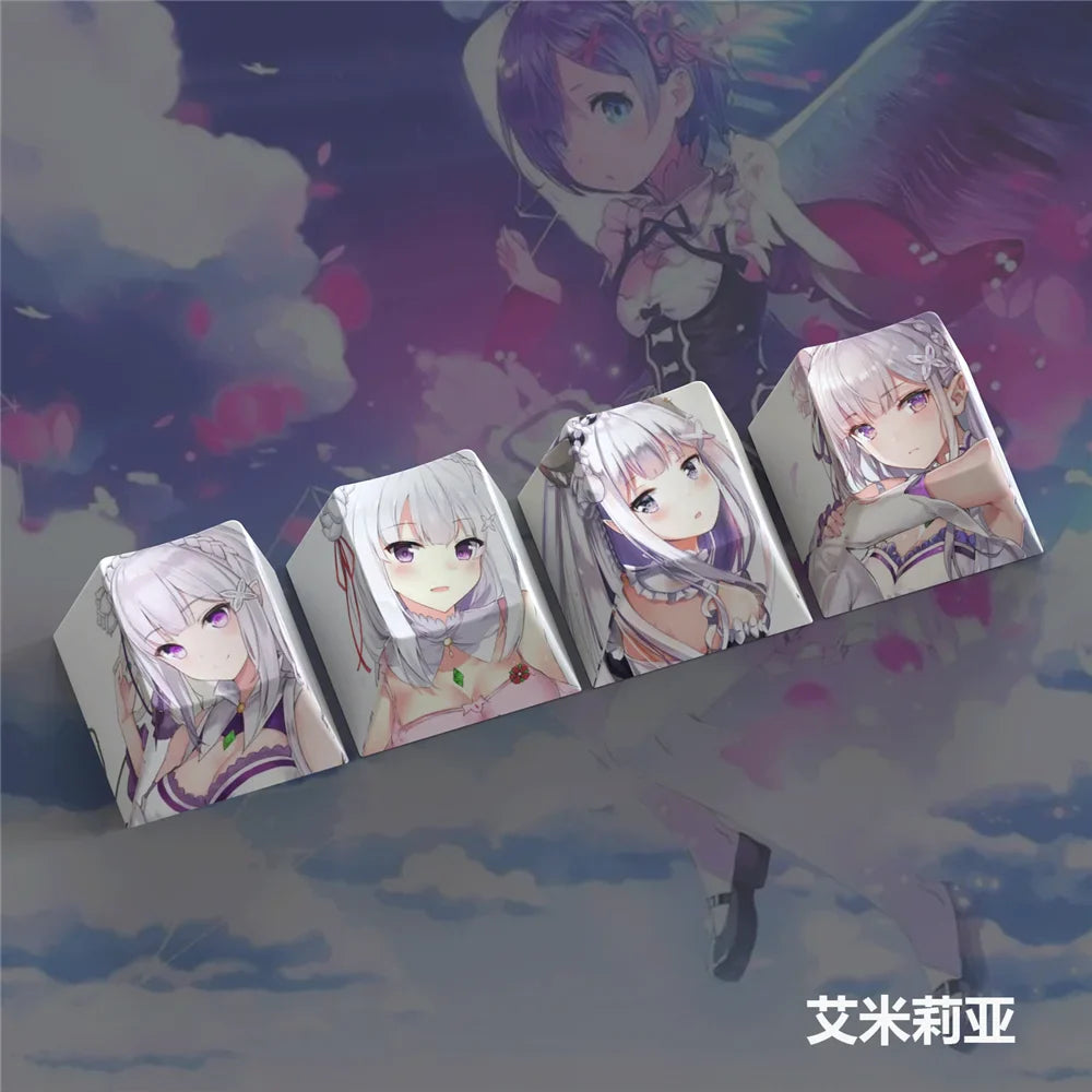 Japanese Anime Cartoon Keycaps Personalized PBT Keycaps Cherry Profile For Mechanical Keyboard Caps Gaming Decoration