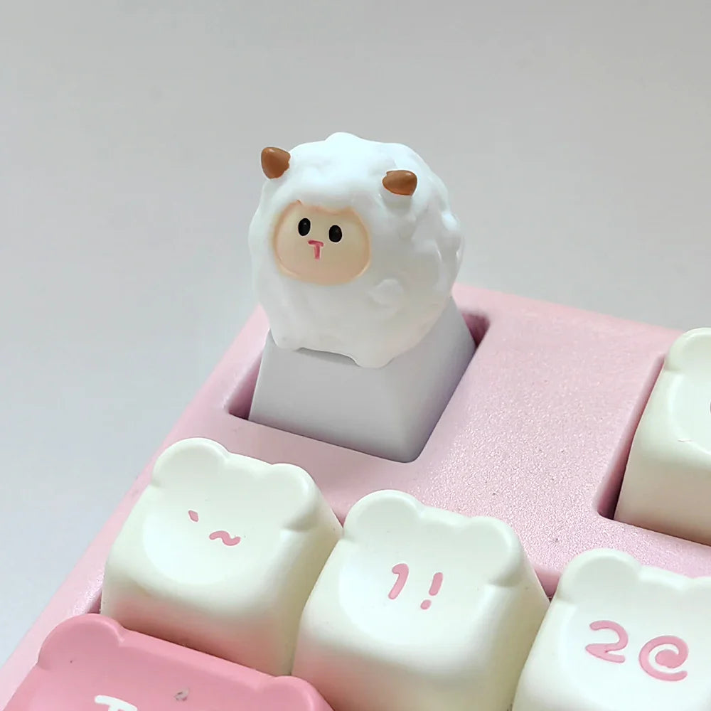 个性化键帽可爱卡通动物猫羊OEM高度键帽键盘装饰配件