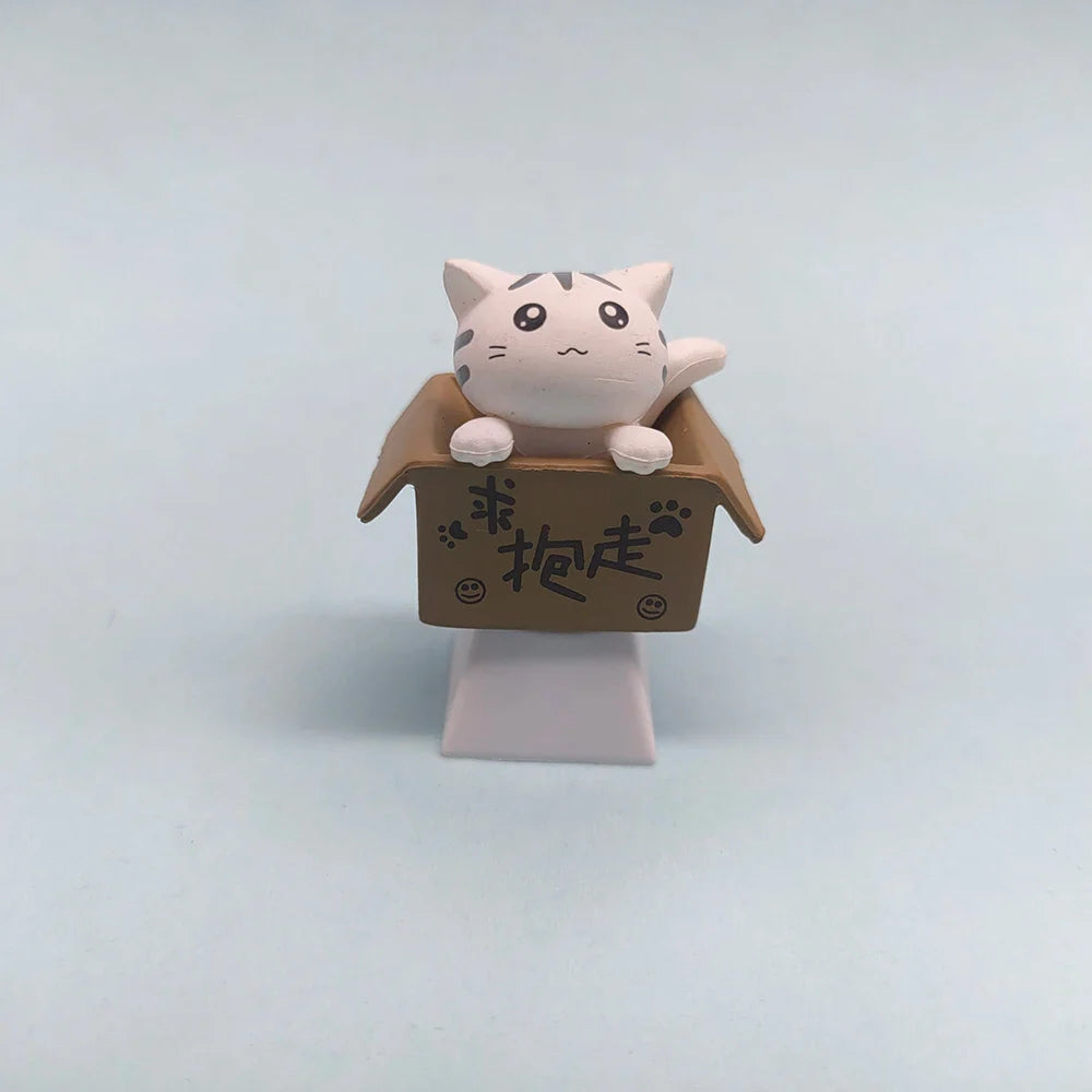 Customize Your Keyboard with Cute Cat Keycaps - PBT Axis Cherry MX Artisan Anime Pink Kawaii Accessories