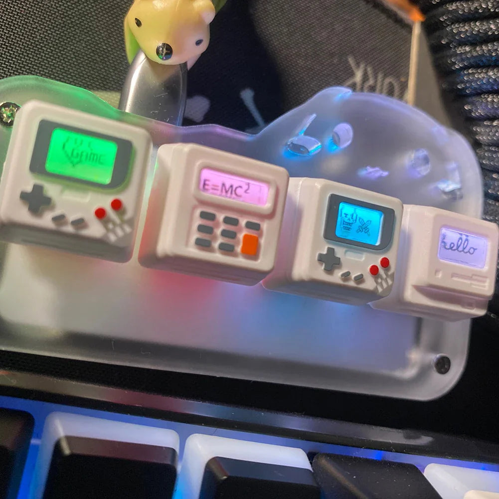 Πλήκτρα πληκτρολογίου K-04 3 σε 1 Αντικατάσταση μηχανικού πληκτρολογίου πληκτρολογίου ρετρό πληκτρολόγια κονσόλας παιχνιδιών Χαριτωμένη διαφανής στολή για μπρελόκ