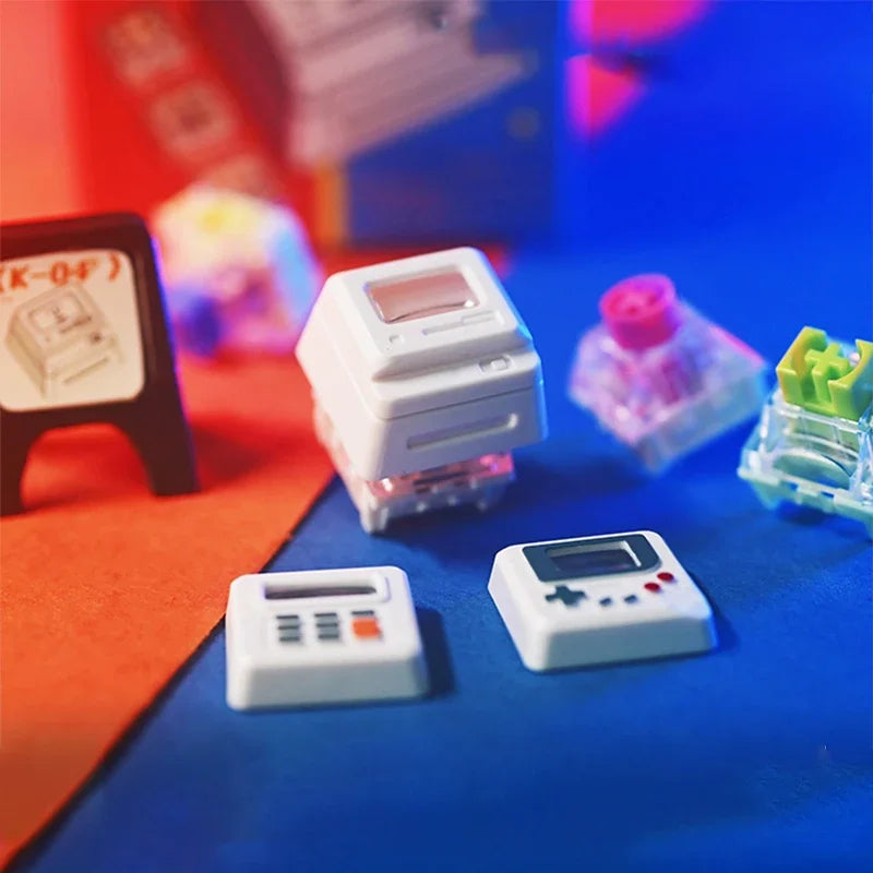 K-04 Πλήκτρα πληκτρολογίου 3 σε 1 για μηχανικά κλασικά ρετρό χαριτωμένα διαφανή μπρελόκ Κοστούμια με χαριτωμένα κουμπιά εξατομικευμένα πλήκτρα