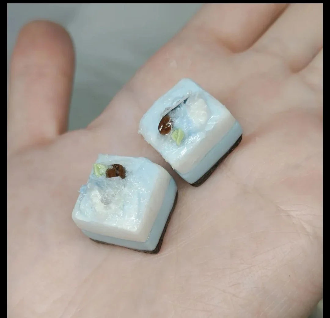 Γνήσιο Cute Cake Keycap Kawaii Πήλινα καλύμματα πληκτρολογίου Προσαρμοσμένο χειροποίητο παιχνίδι Καλλιτεχνικά κλειδιά για μηχανικό πληκτρολόγιο Διακόπτης MX