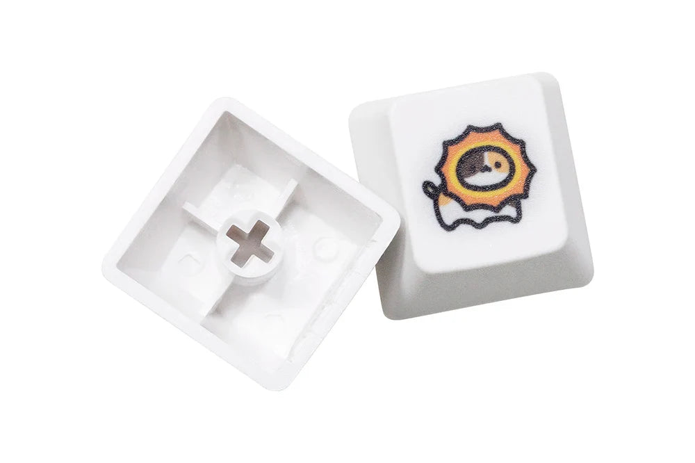 Cute Little Calico Cat Keycap Kitty Meme Keycap Dye Subbed keycaps for mx stem Gaming Mechanical Keyboards Orange White Black