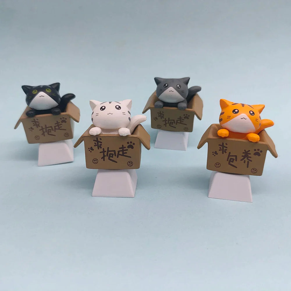 用可愛的貓咪鍵帽定制您的鍵盤 - PBT Axis Cherry MX Artisan 動漫粉色卡哇伊配件