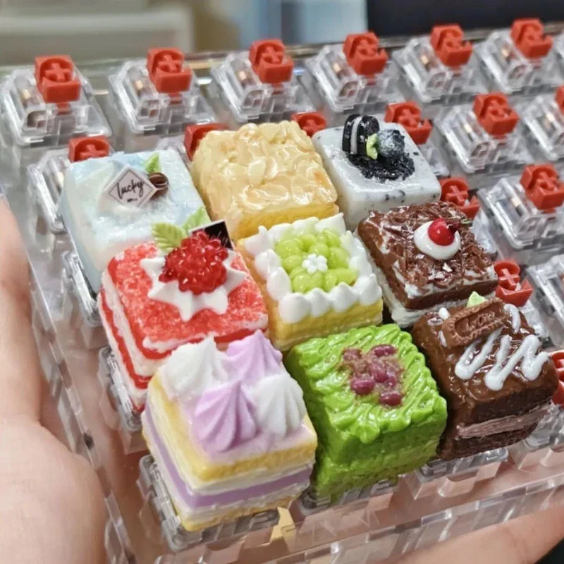 Γνήσιο Cute Cake Keycap Kawaii Πήλινα καλύμματα πληκτρολογίου Προσαρμοσμένο χειροποίητο παιχνίδι Καλλιτεχνικά κλειδιά για μηχανικό πληκτρολόγιο Διακόπτης MX