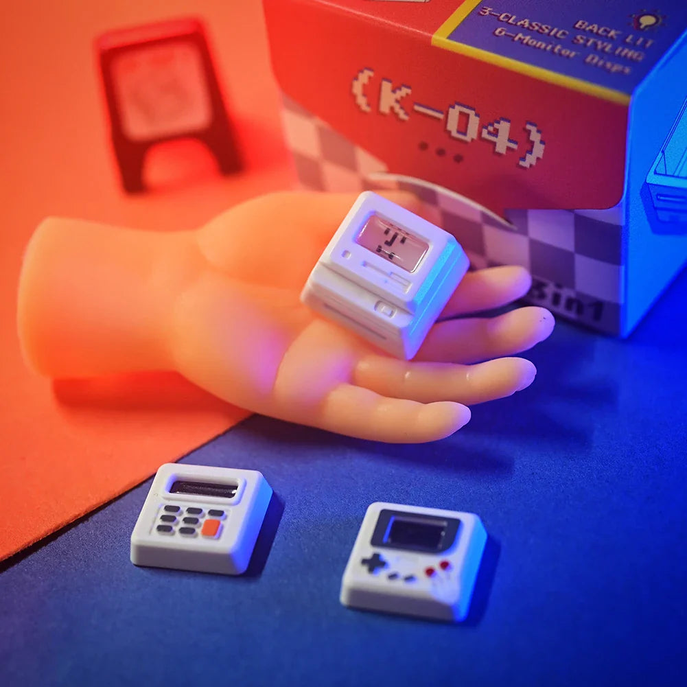 Πλήκτρα πληκτρολογίου K-04 3 σε 1 Αντικατάσταση μηχανικού πληκτρολογίου πληκτρολογίου ρετρό πληκτρολόγια κονσόλας παιχνιδιών Χαριτωμένη διαφανής στολή για μπρελόκ