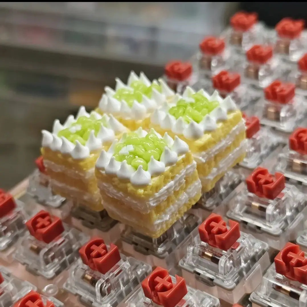 Γνήσιο Cute Cake Keycap Kawaii Πήλινα καλύμματα πληκτρολογίου Προσαρμοσμένο χειροποίητο παιχνίδι Καλλιτεχνικά κλειδιά για μηχανικό πληκτρολόγιο Διακόπτης MX
